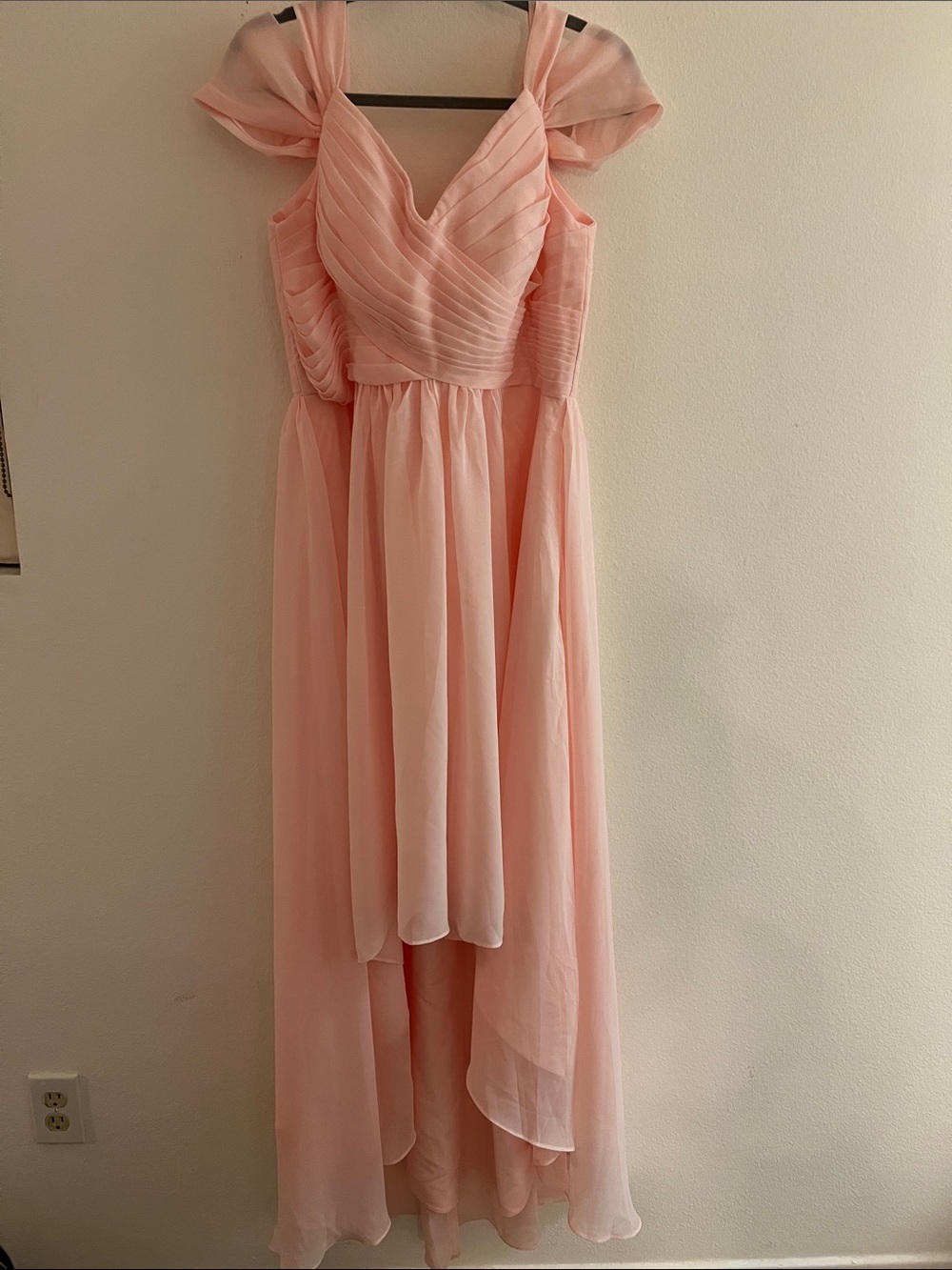 Light Pink Chiffon High-Low Formal Dress P2P 20"